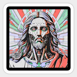 Cyborg Jesus Sticker